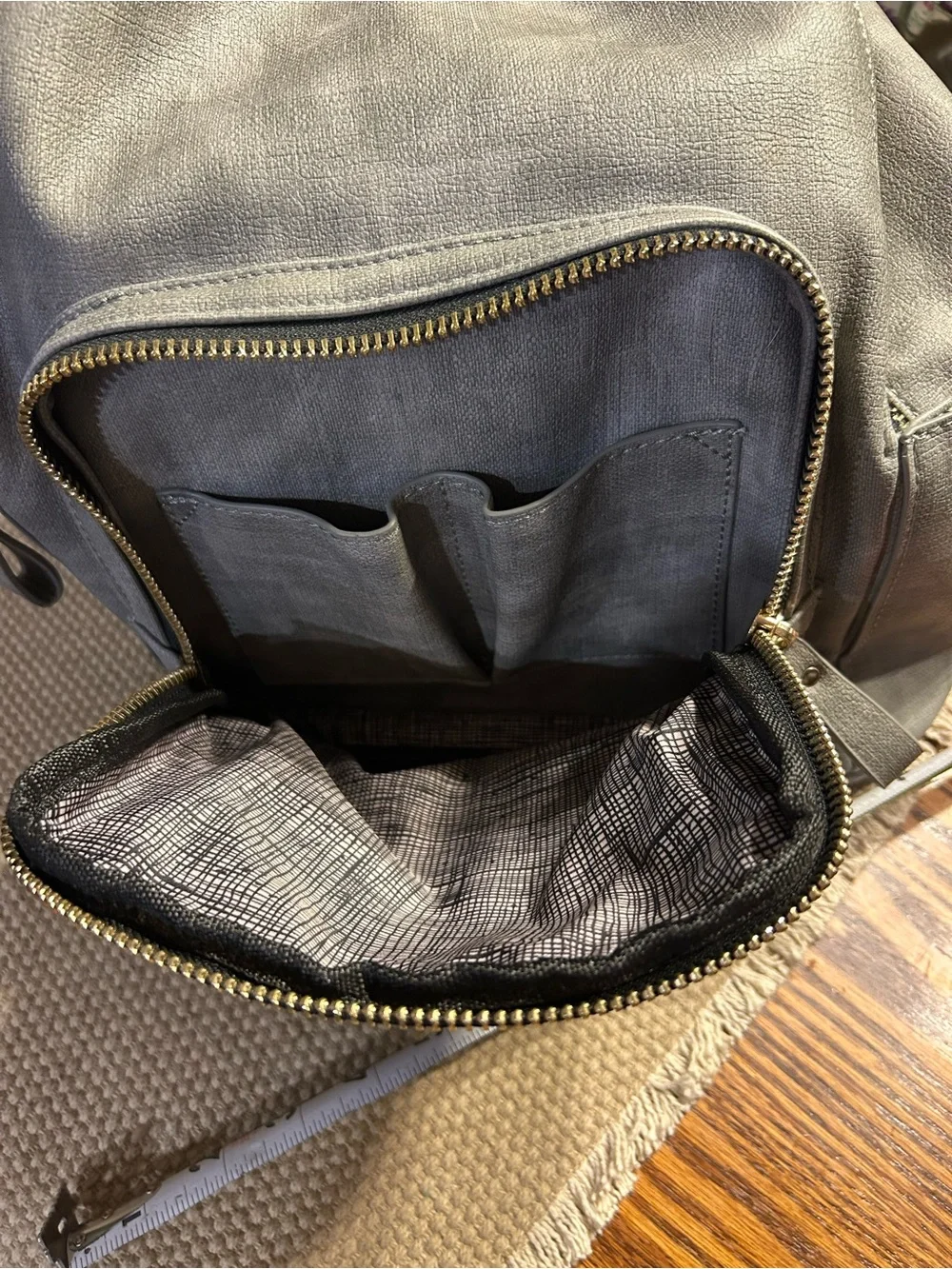 MMS Stylish Gray faux leather Casual Backpack